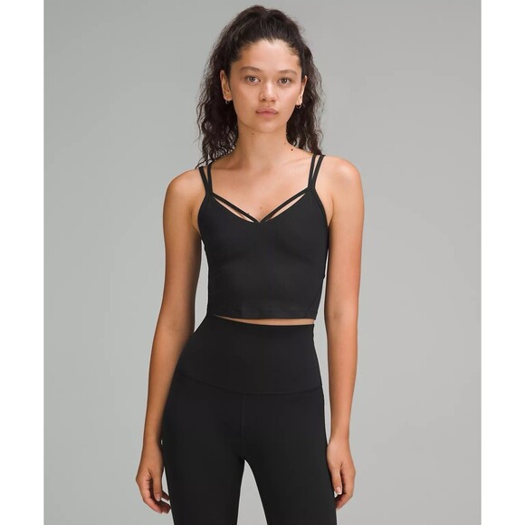 Lululemon Align Strappy Ribbed Tank Top Black Light Support A/B Cup 2 NWT - Picture 1 of 8